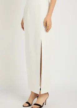 Tatiana silk and wool-blend midi skirt