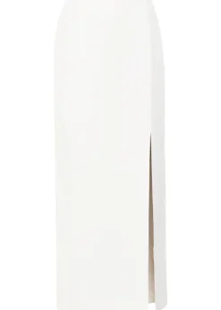 Tatiana silk and wool-blend midi skirt