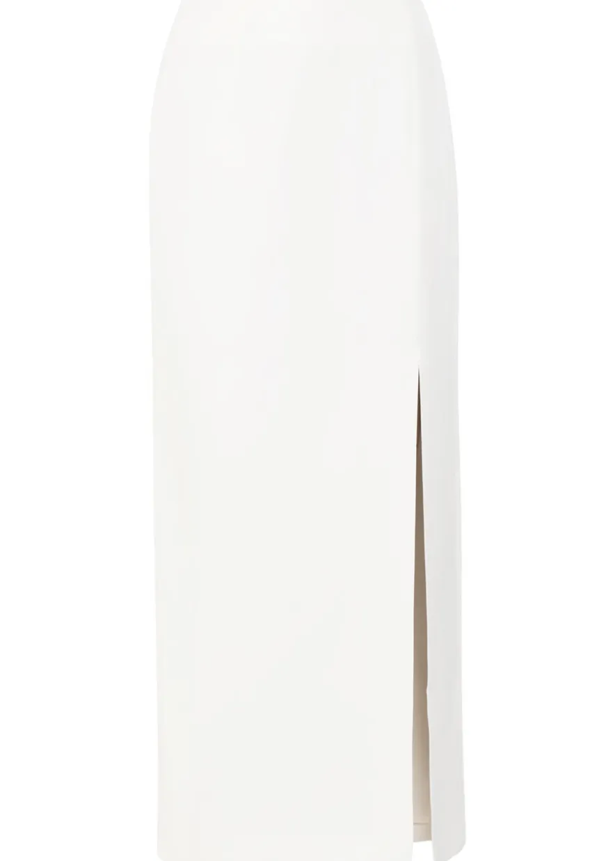 Tatiana silk and wool-blend midi skirt