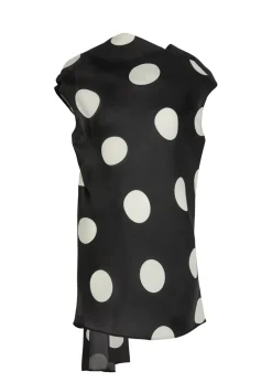 Tatia polka-dot draped silk mini dress