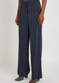 Tavar pinstripe straight-leg canvas trousers