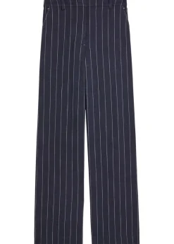 Tavar pinstripe straight-leg canvas trousers