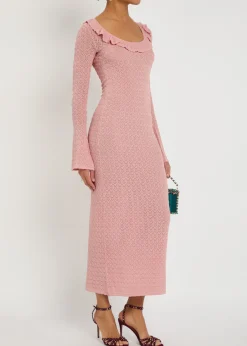 Tawnie fine-knit midi dress