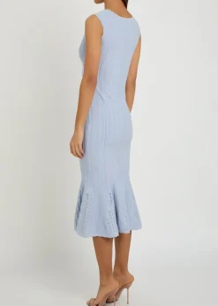 Tayleen pointelle-knit midi dress