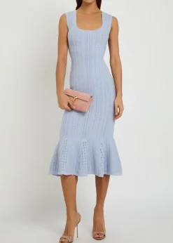 Tayleen pointelle-knit midi dress