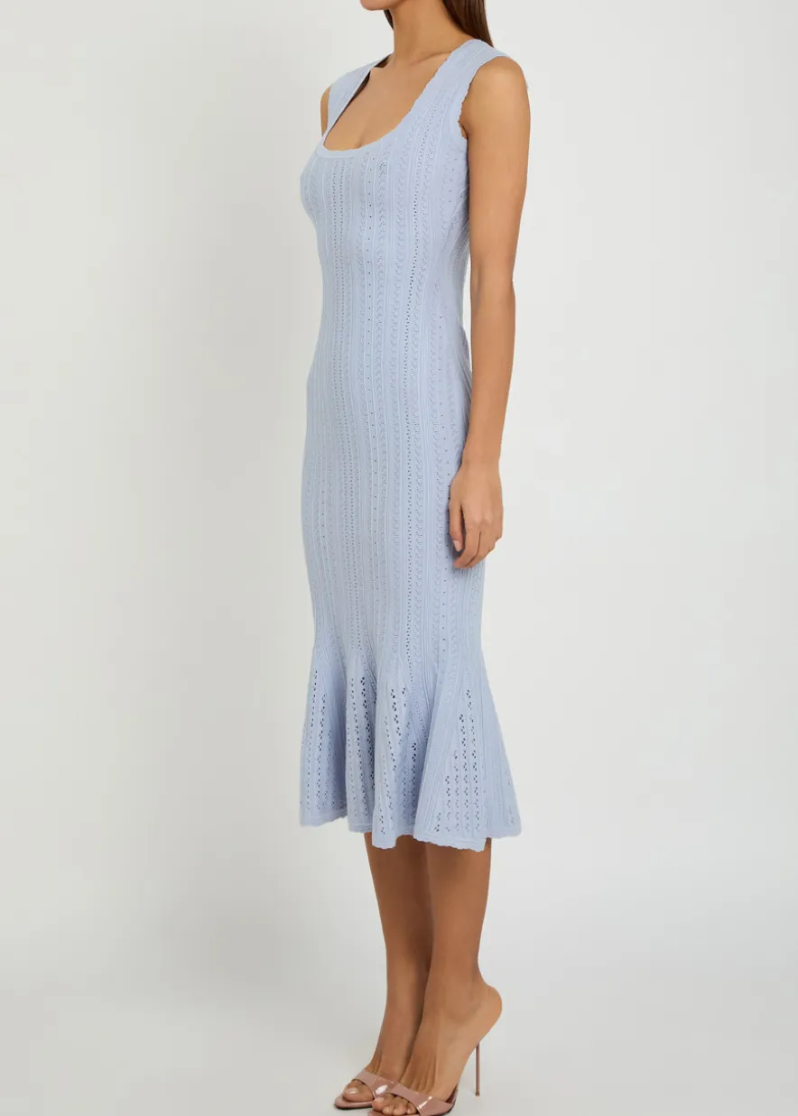 Tayleen pointelle-knit midi dress