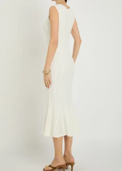 Tayleen pointelle-knit midi dress