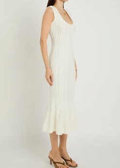 Tayleen pointelle-knit midi dress