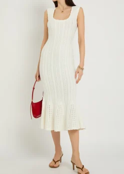 Tayleen pointelle-knit midi dress