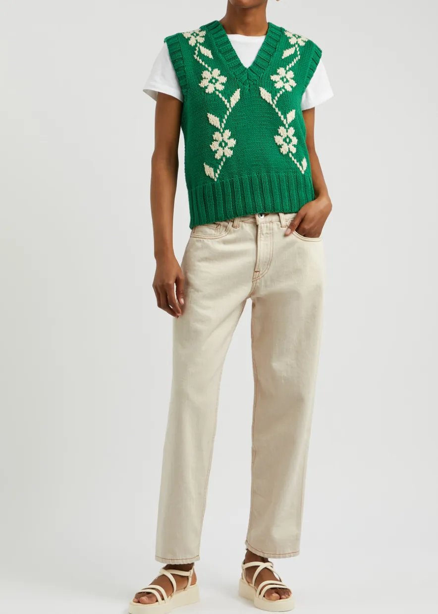 Tearaway straight-leg jeans