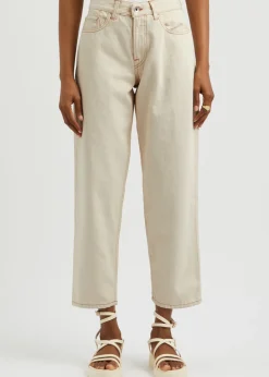 Tearaway straight-leg jeans