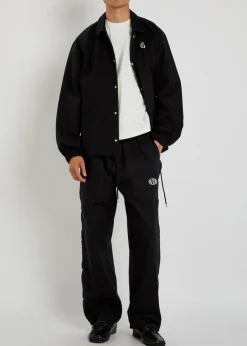 Tear-Away straight-leg twill track pants