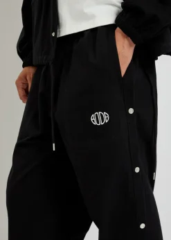 Tear-Away straight-leg twill track pants