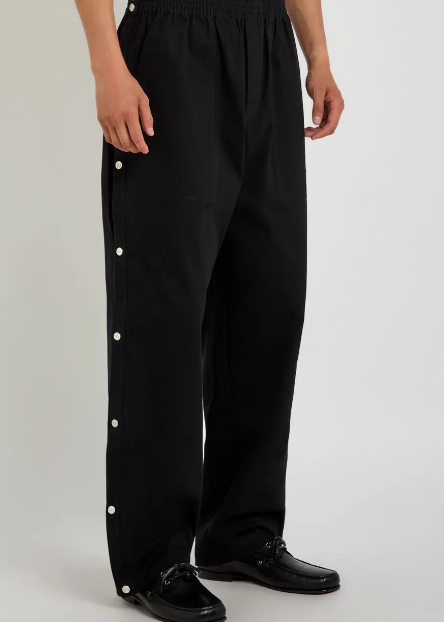 Tear-Away straight-leg twill track pants