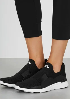 Techloom Bliss black stretch-knit sneakers