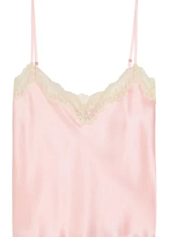 Teddy lace-trim silk top
