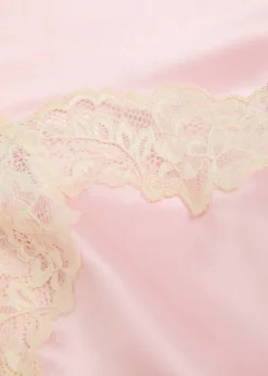 Teddy lace-trim silk top