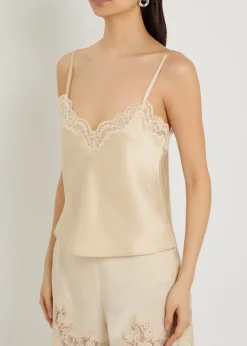 Teddy V-neck silk slip top
