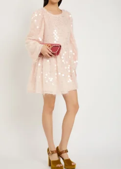 Teese embellished voile mini dress