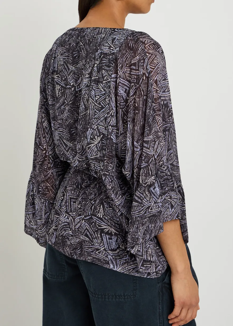 Tekia printed silk blouse
