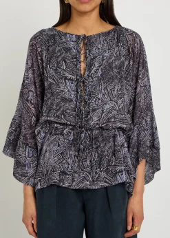 Tekia printed silk blouse