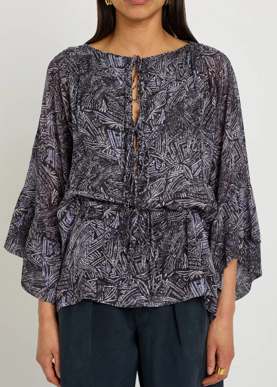 Tekia printed silk blouse