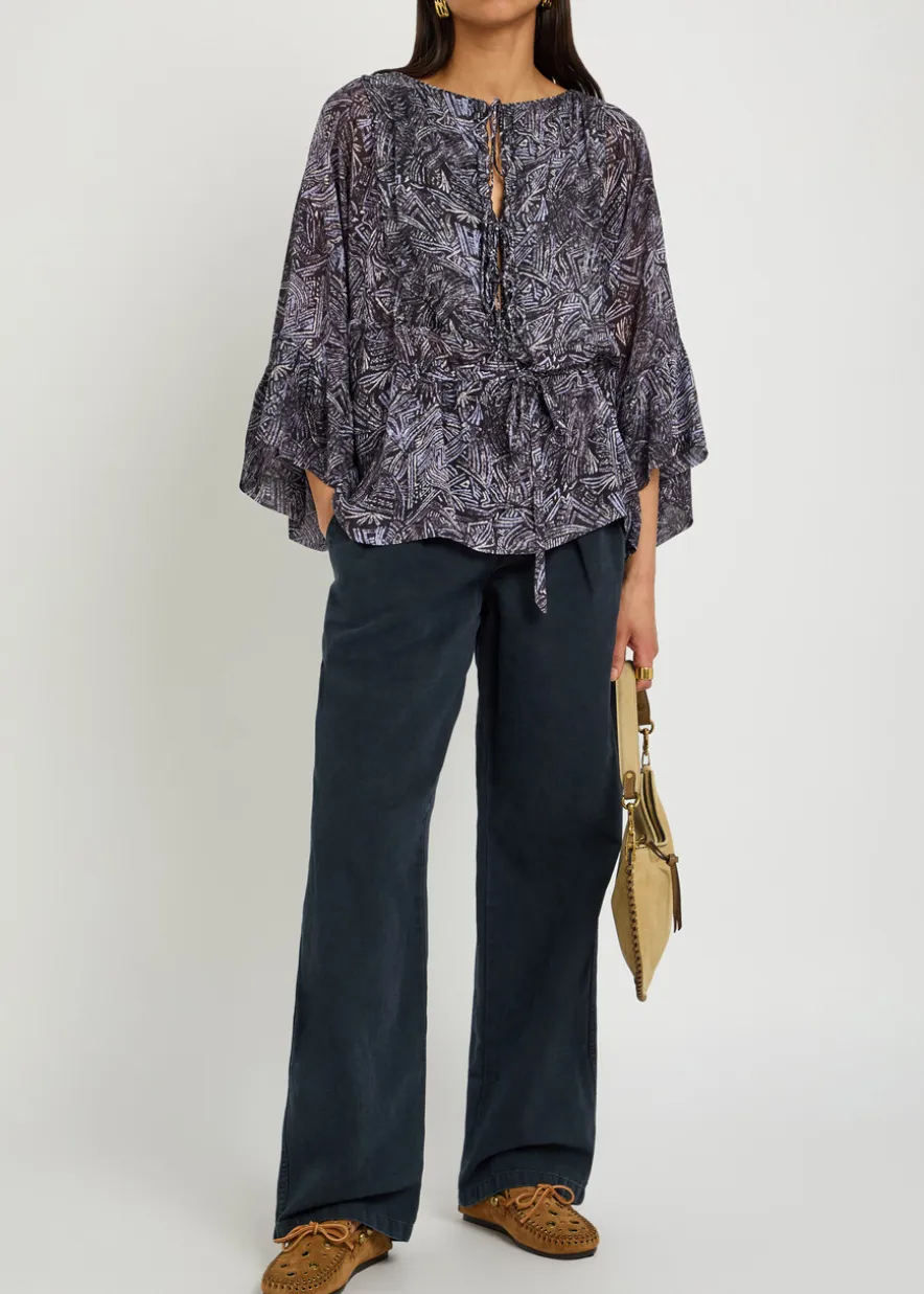Tekia printed silk blouse