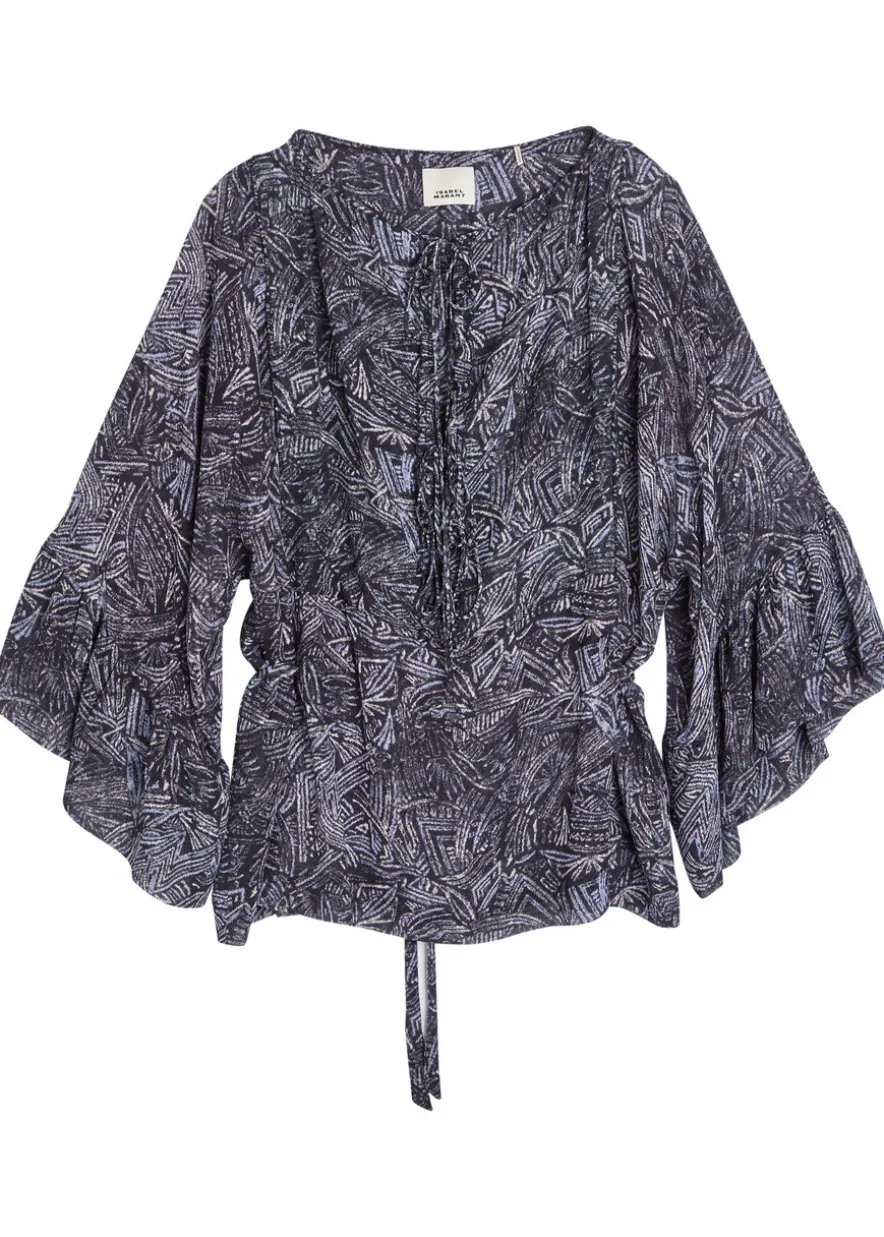 Tekia printed silk blouse