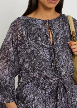 Tekia printed silk blouse