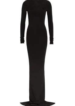 Temple panelled stretch-tulle gown