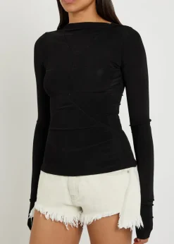 Temple stretch-jersey top