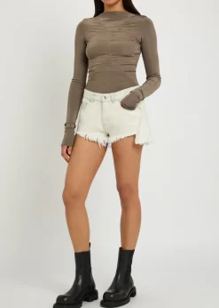 Temple stretch-jersey top