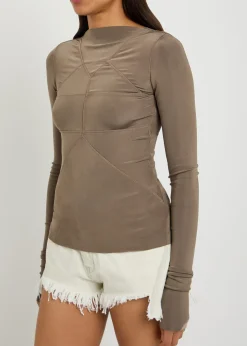 Temple stretch-jersey top