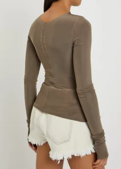 Temple stretch-jersey top