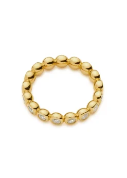 Tennis Eternity 18kt gold vermeil ring