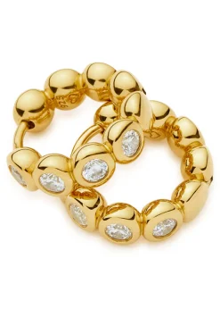 Tennis small 18kt gold vermeil hoop earrings