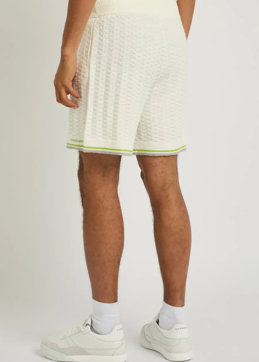 Tennis striped bouclé shorts