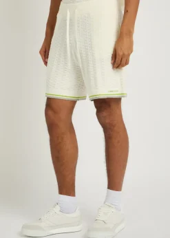 Tennis striped bouclé shorts