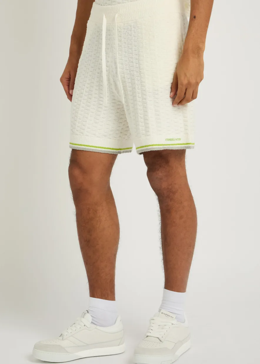 Tennis striped bouclé shorts