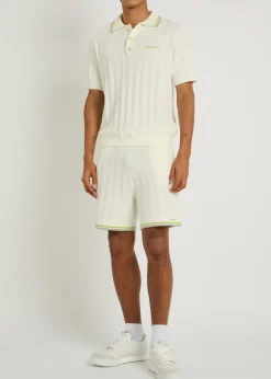 Tennis striped bouclé shorts
