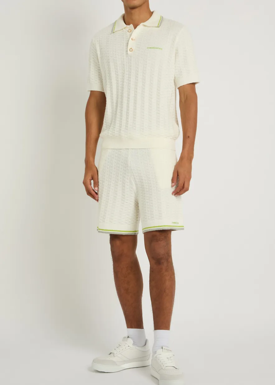 Tennis striped bouclé shorts
