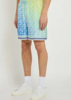 Tennis Tile patterned silk shorts