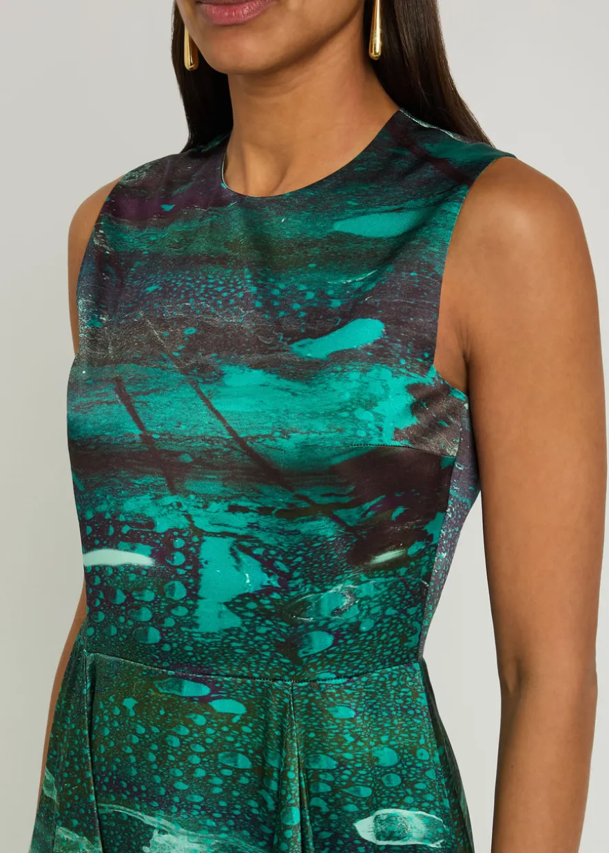 Tera printed silk midi dress