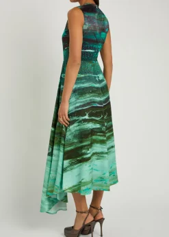 Tera printed silk midi dress