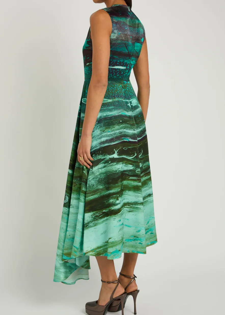 Tera printed silk midi dress