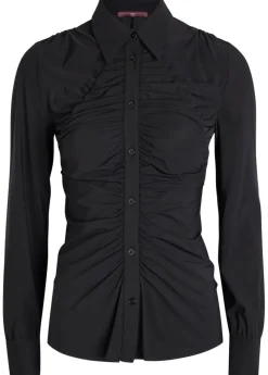 Tether ruched stretch-jersey shirt