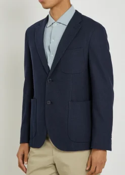 Textured cotton blazer