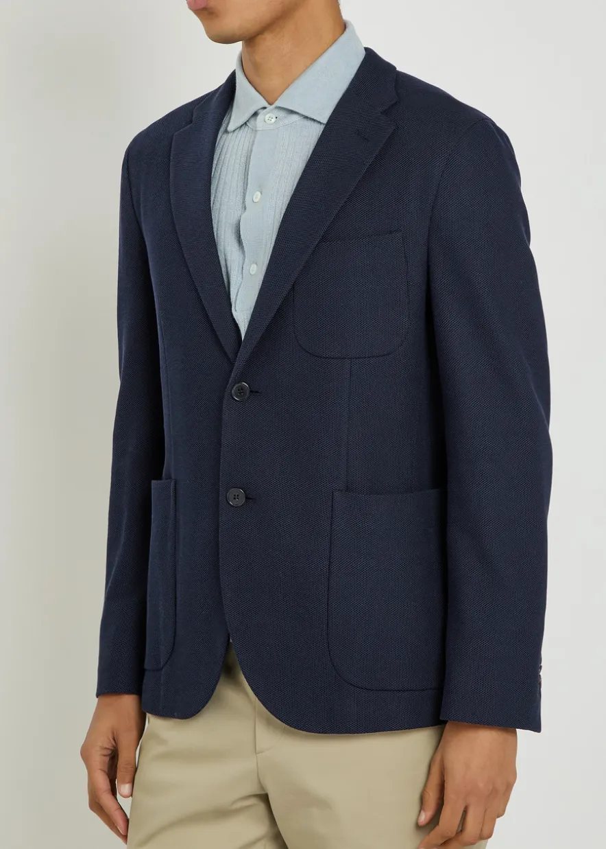 Textured cotton blazer