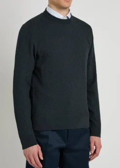 Textured cotton-blend jumper