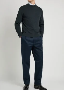 Textured cotton-blend jumper